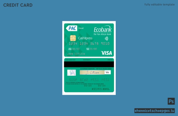 Beispielvorschau der Benin Ecobank Visa Cashxpress Karte